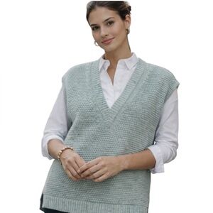 NWT J. Jill Blue Spruce Sweater Vest